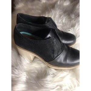 CAMPER Anouk Black Leather Platform Heels with Anatomical Insoles Sz 8 EU38